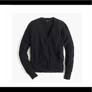 J crew 3x black faux wrap top